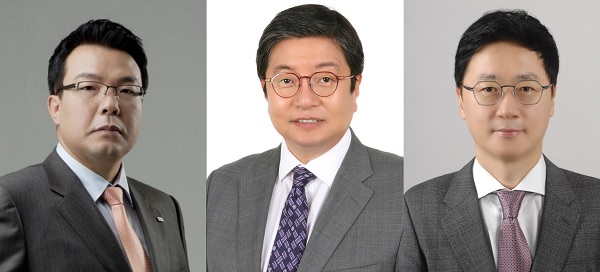 송준호 총괄 사장, 박희재 부사장(CFO), 정문환 전무(사진 왼쪽부터)